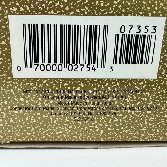 Hallmark 1990 Hop 'n Pop Popper Magic Motion Ornament Mouse Popcorn 07353 w/ Box - Picture 5 of 7